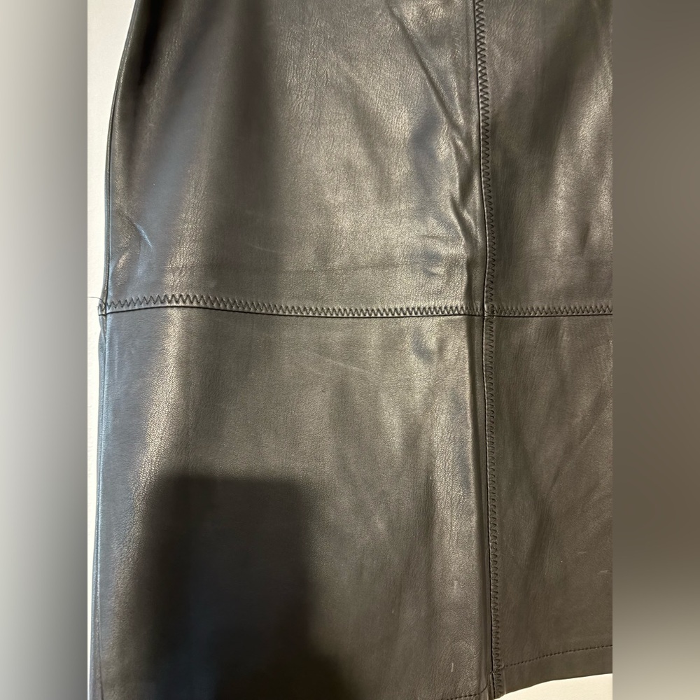 VILA Black Leather Pencil Skirt - Picture 4 of 5